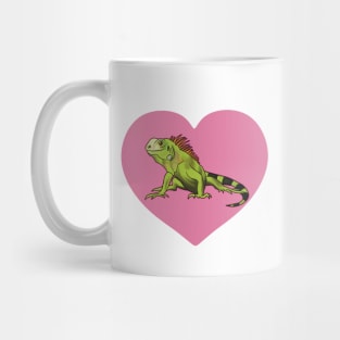 Iguana Heart for Iguana Lovers, Pink Mug